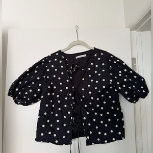 Abercrombie Tie Front Balloon Sleeve Too